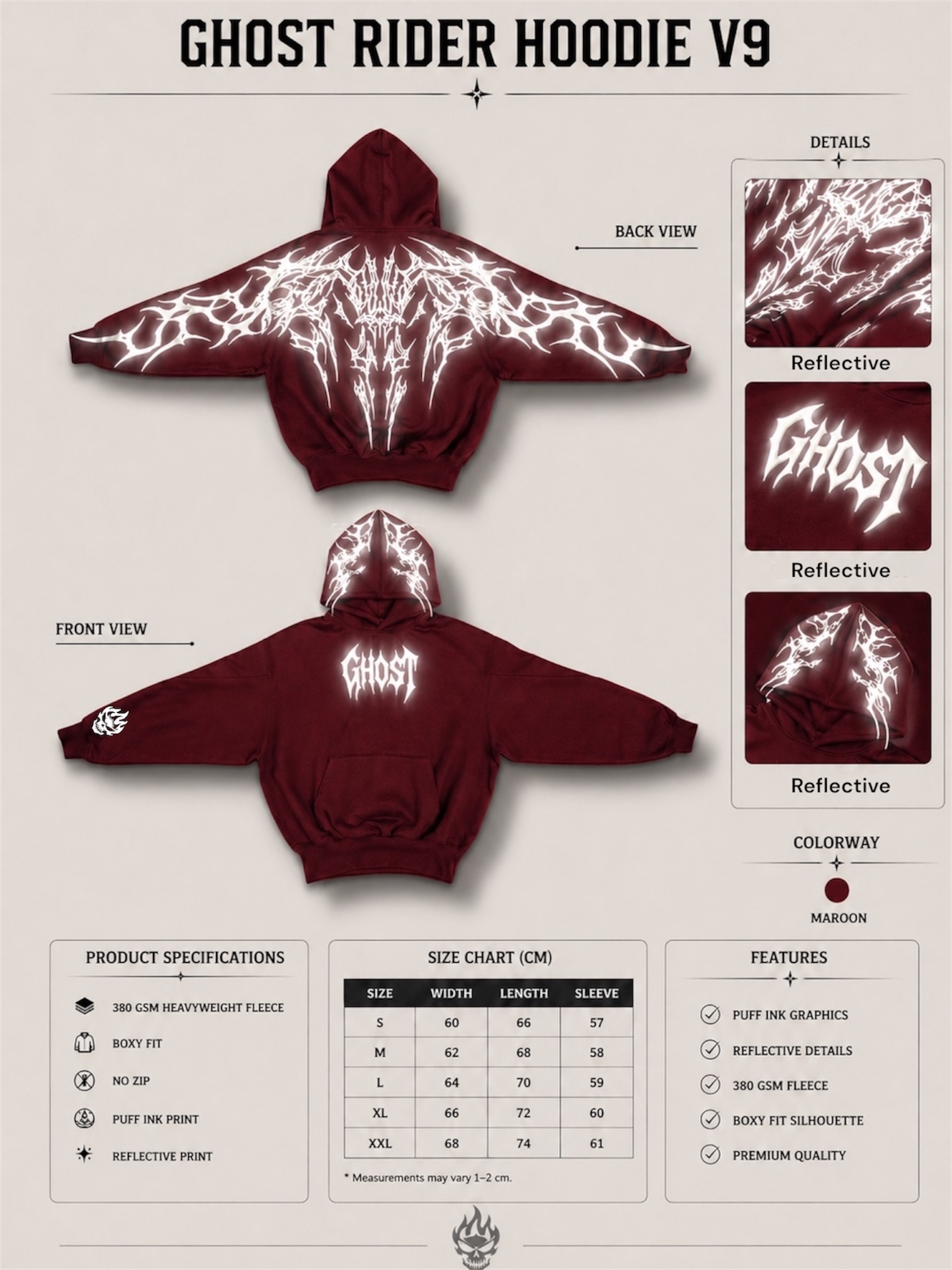 V9 Hoodie - Reflective Streetwear Riding Edition - Image 5